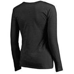 Toronto Maple Leafs Women's Lovely Long Sleeve V-Neck T-Shirt - Black - NHL 3074494