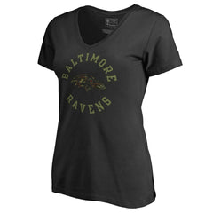 Baltimore Ravens Women's Camo Collection Liberty V-Neck T-Shirt Black