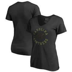 Carolina Panthers Women's Camo Collection Liberty V-Neck T-Shirt Black