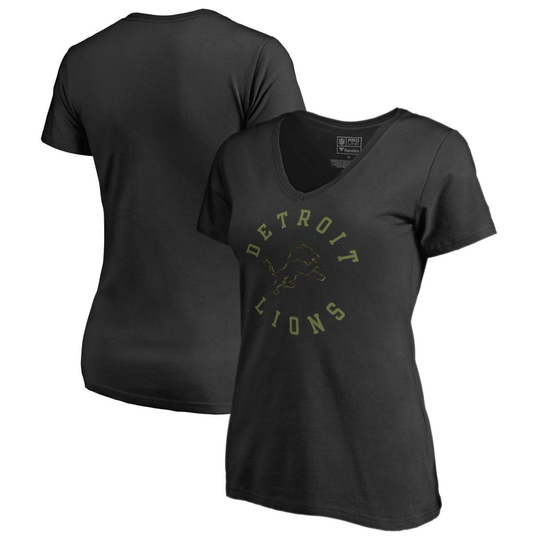Detroit Lions Women's Camo Collection Liberty V-Neck T-Shirt Black