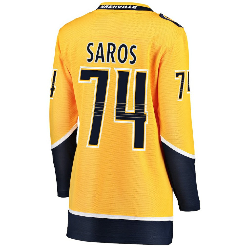Juuse Saros Nashville Predators Fanatics Women's Breakaway Player Jersey - Gold - NHL 3078621