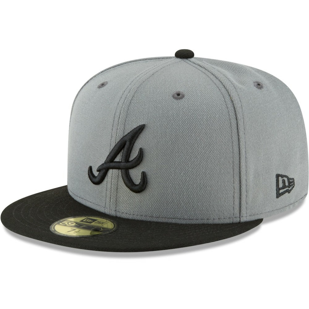 Atlanta Braves New Era Two-Tone 59FIFTY Fitted Hat - Gray/Black - New Era on Sale