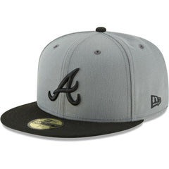 Atlanta Braves New Era Two-Tone 59FIFTY Fitted Hat - Gray/Black - New Era on Sale