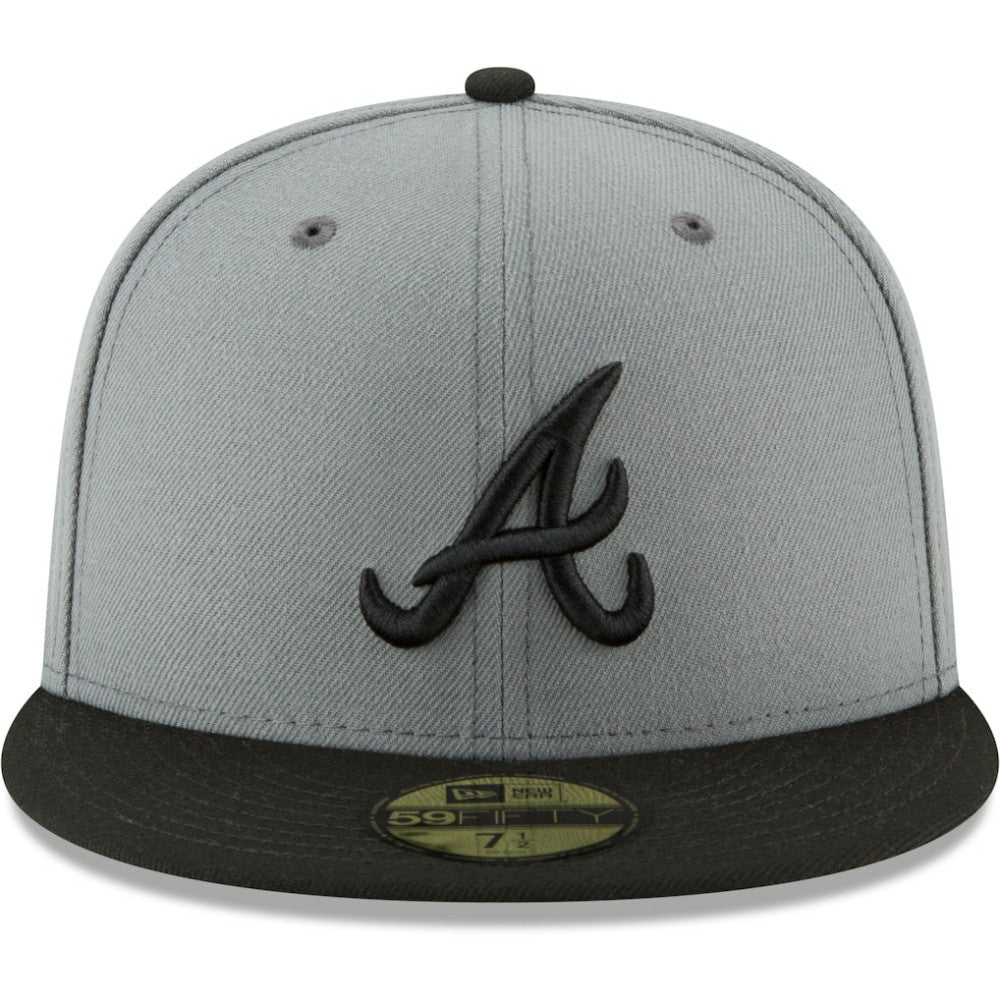 Atlanta Braves New Era Two-Tone 59FIFTY Fitted Hat - Gray/Black - New Era on Sale