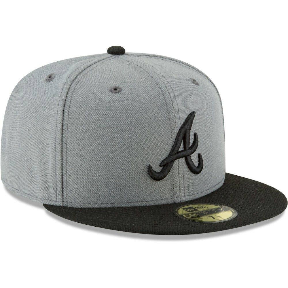 Atlanta Braves New Era Two-Tone 59FIFTY Fitted Hat - Gray/Black - New Era on Sale
