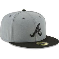 Atlanta Braves New Era Two-Tone 59FIFTY Fitted Hat - Gray/Black - New Era on Sale