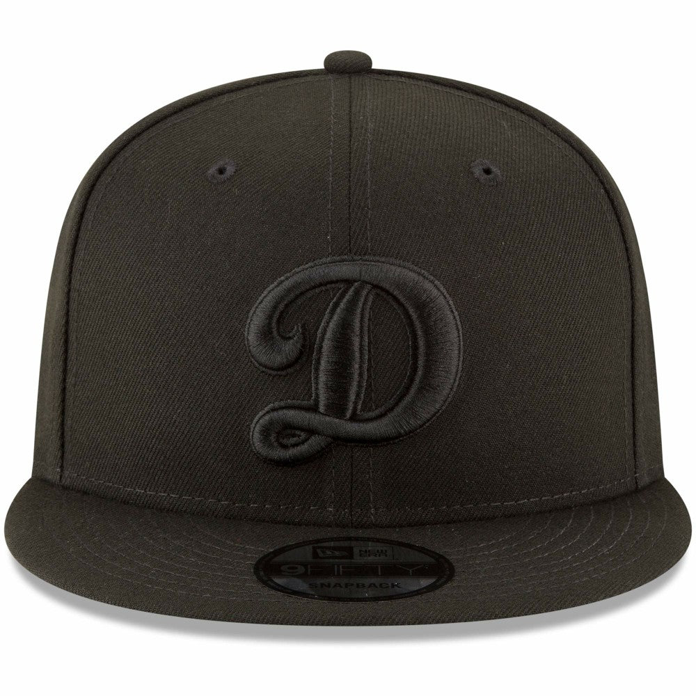 Los Angeles Dodgers New Era Script Logo Black on Black 9FIFTY Snapback Adjustable Hat - Black - New Era Sale