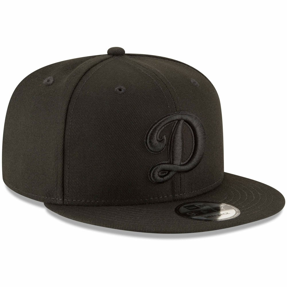 Los Angeles Dodgers New Era Script Logo Black on Black 9FIFTY Snapback Adjustable Hat - Black - New Era Sale