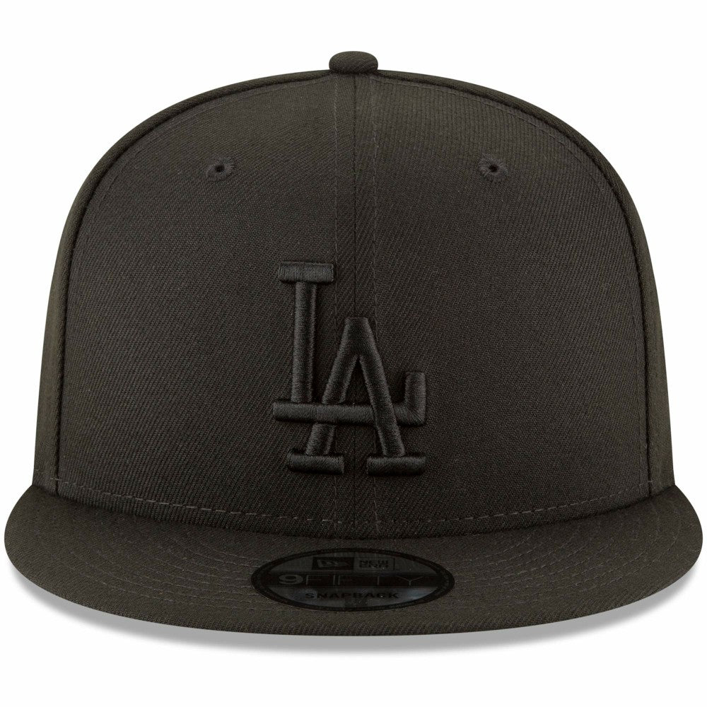 Los Angeles Dodgers New Era Black on Black 9FIFTY Team Snapback Adjustable Hat - Black - New Era Discount