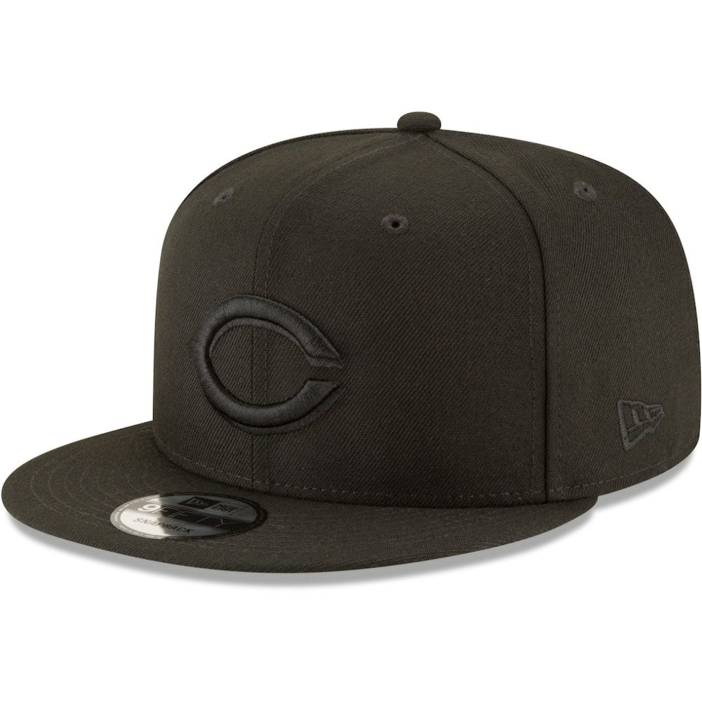 Cincinnati Reds New Era Black on Black 9FIFTY Team Snapback Adjustable Hat - Black - New Era Sale