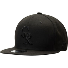 Colorado Rockies New Era Black on Black 9FIFTY Team Snapback Adjustable Hat - Black - New Era Sale