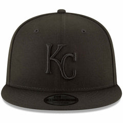 Kansas City Royals New Era Black on Black 9FIFTY Team Snapback Adjustable Hat - Black - New Era Lifestyle