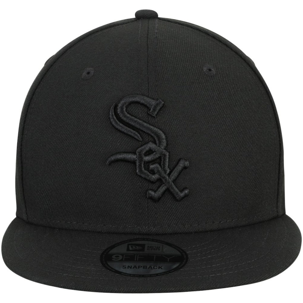 Chicago White Sox New Era Black on Black 9FIFTY Team Snapback Adjustable Hat - Black - New Era Discount