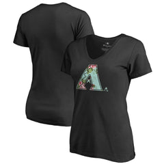 Arizona Diamondbacks Women's Lovely V-Neck T-Shirt - Black - MLB Lifestyle