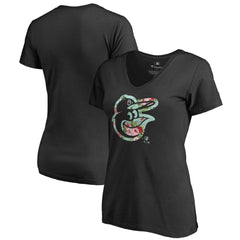 Baltimore Orioles Women's Lovely V-Neck T-Shirt - Black - MLB Discount