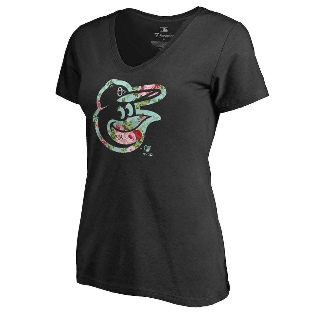 Baltimore Orioles Women's Lovely V-Neck T-Shirt - Black - MLB Discount