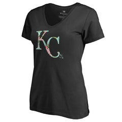 Kansas City Royals Women's Lovely V-Neck T-Shirt - Black - MLB Online
