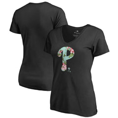 Philadelphia Phillies Women's Lovely V-Neck T-Shirt - Black - MLB on Sale
