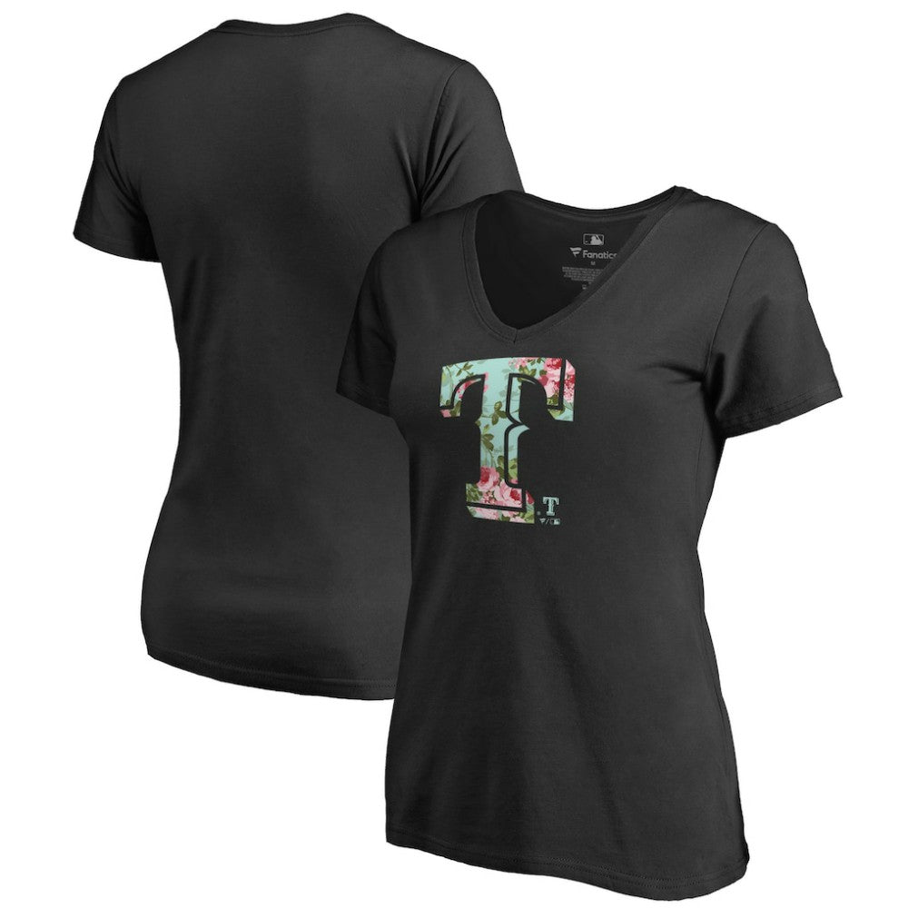 Texas Rangers Women's Lovely V-Neck T-Shirt - Black - MLB Online