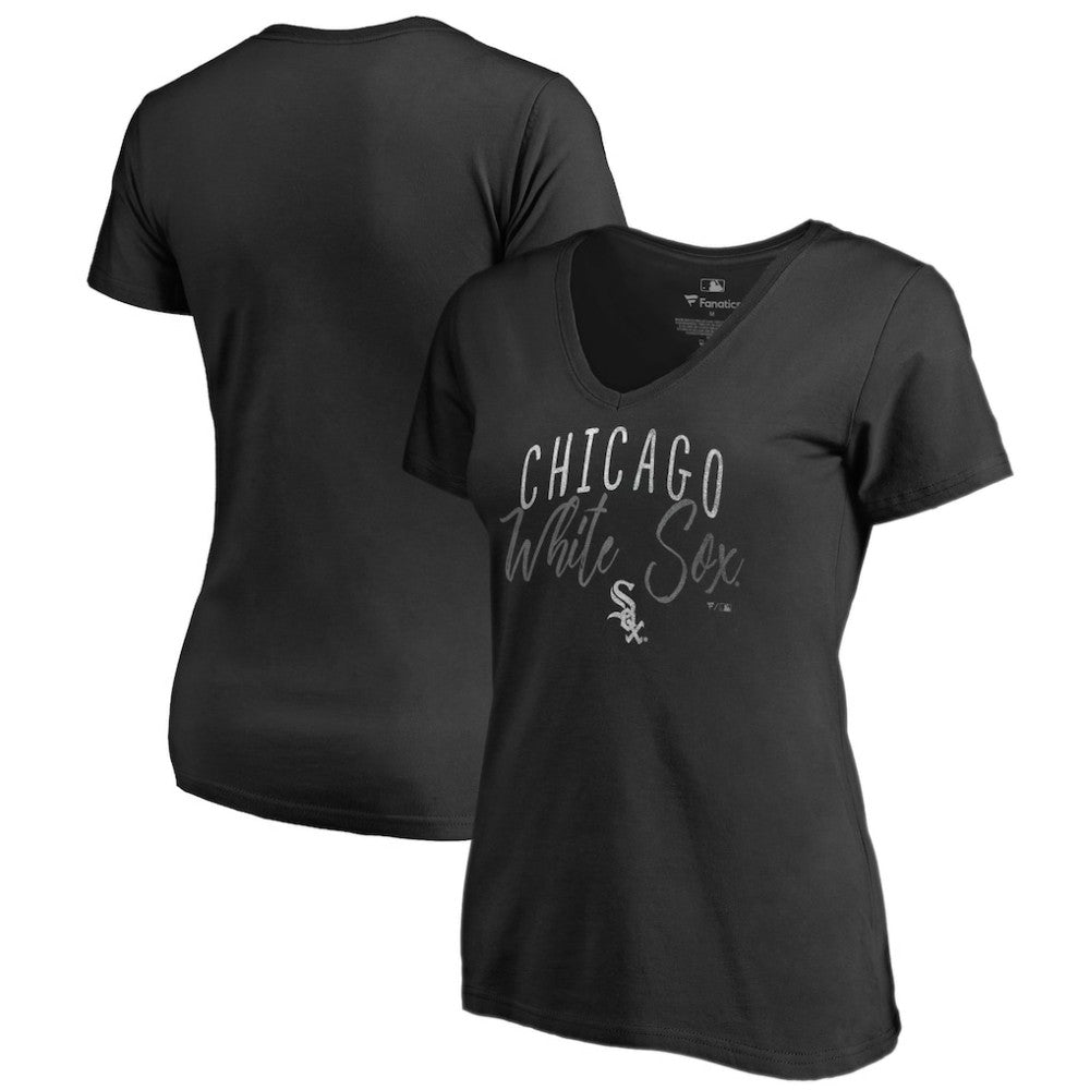 Chicago White Sox Women's Graceful V-Neck T-Shirt - Black - MLB Online