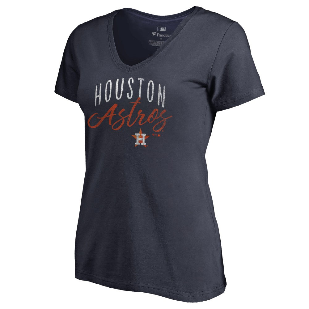 Houston Astros Women's Graceful V-Neck T-Shirt - Navy - MLB on Sale
