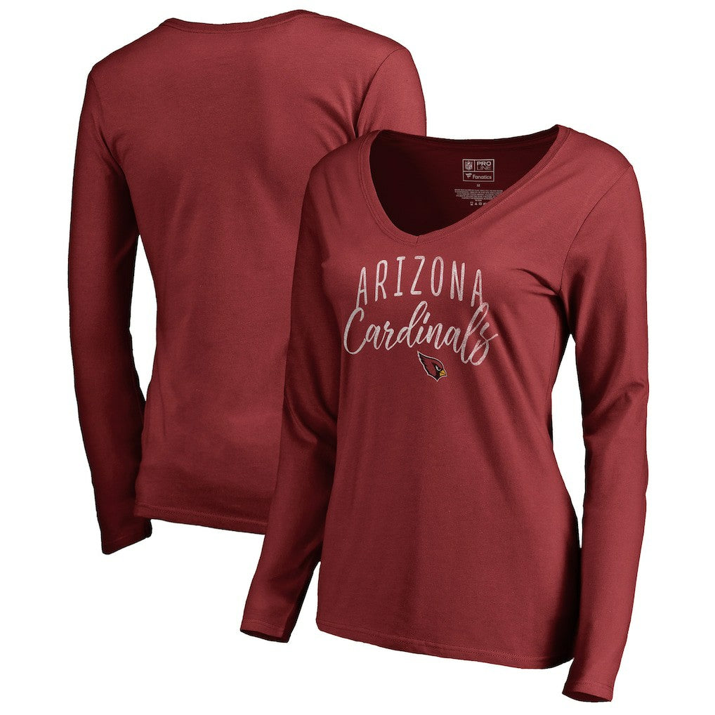 Arizona Cardinals Women's Graceful Long Sleeve V-Neck T-Shirt Cardinal