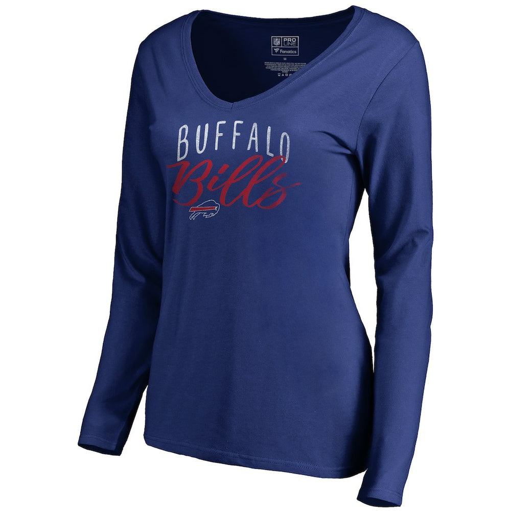 Buffalo Bills Women's Graceful Long Sleeve V-Neck T-Shirt Royal