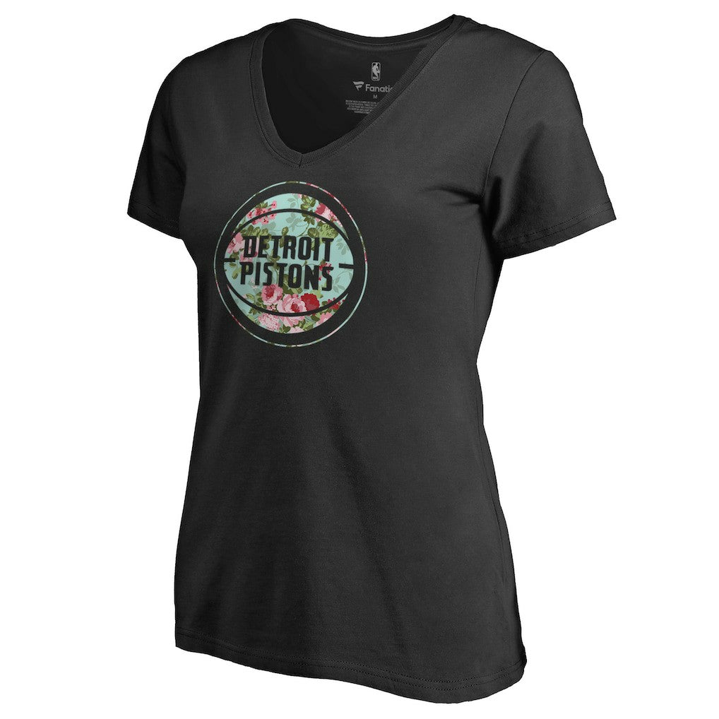 Detroit Pistons Lovely V-Neck T-Shirt Black