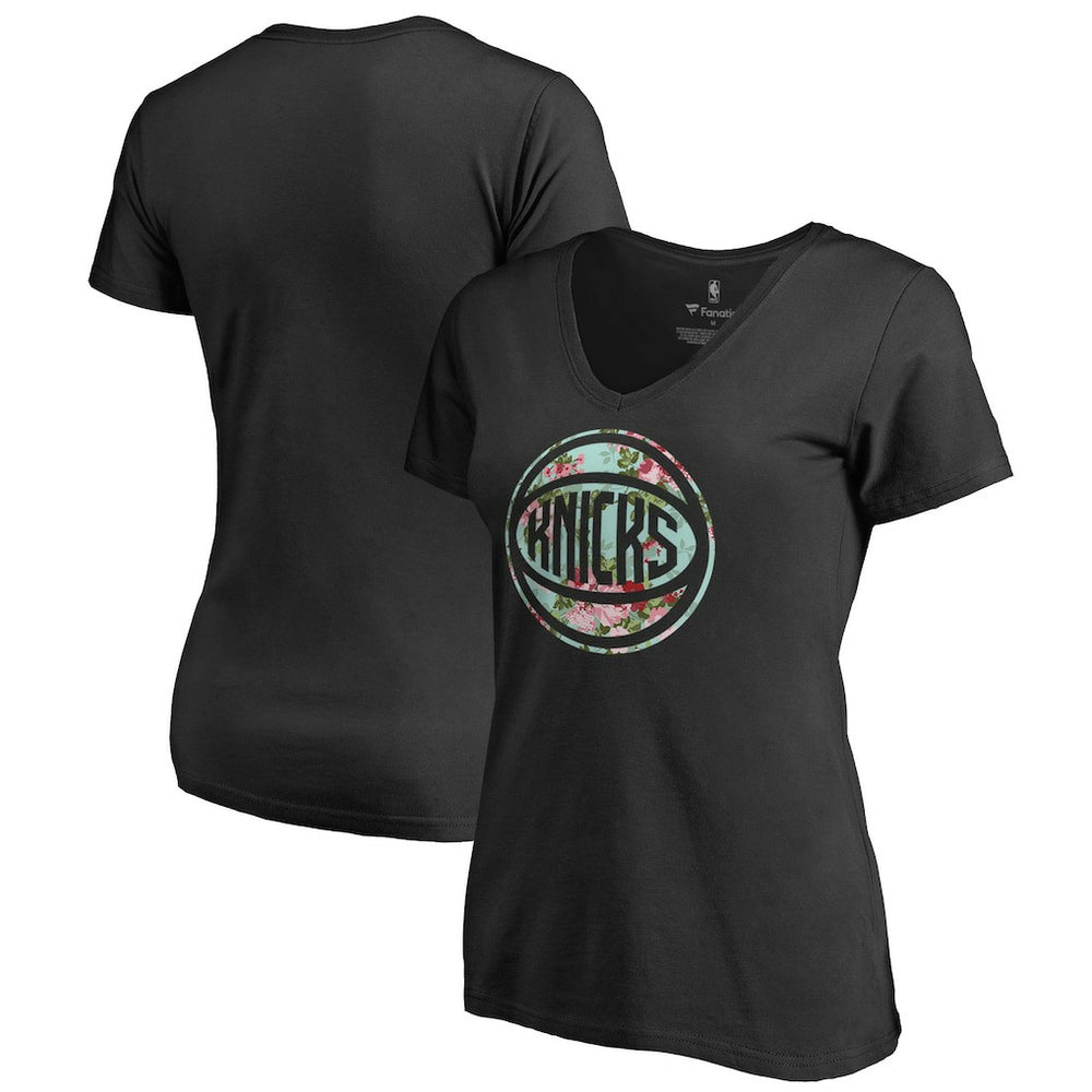 New York Knicks Lovely V-Neck T-Shirt Black