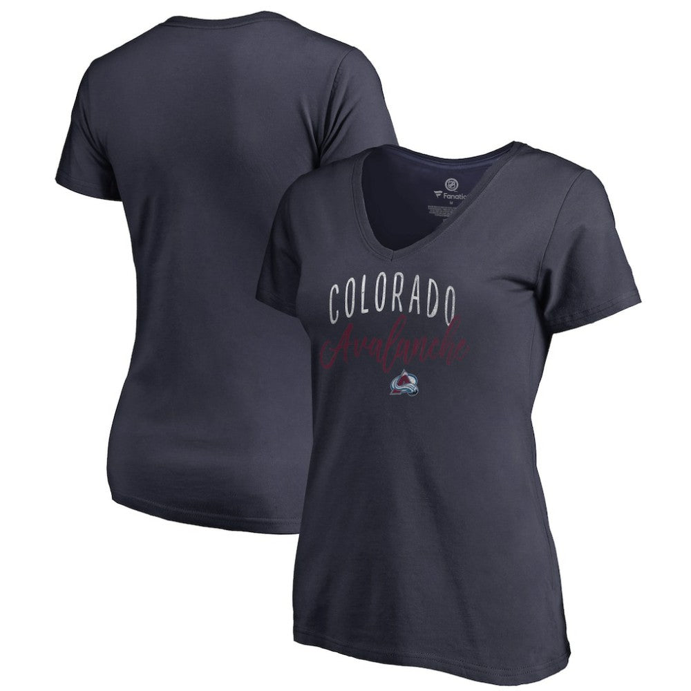 Colorado Avalanche Women's Graceful V-Neck T-Shirt - Navy - NHL 3088736