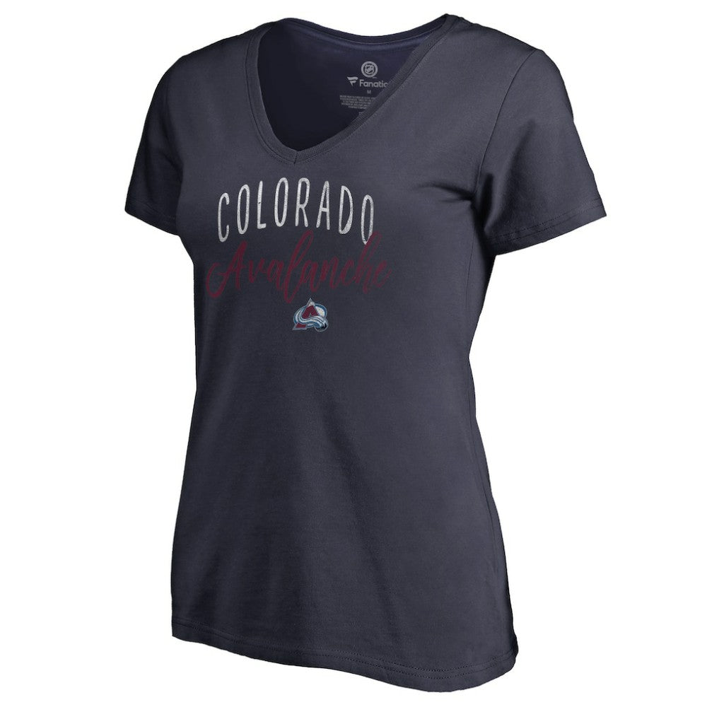 Colorado Avalanche Women's Graceful V-Neck T-Shirt - Navy - NHL 3088736