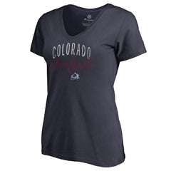 Colorado Avalanche Women's Graceful V-Neck T-Shirt - Navy - NHL 3088736