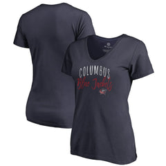 Columbus Blue Jackets Women's Graceful V-Neck T-Shirt - Navy - NHL 3088737