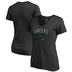 Dallas Stars Women's Graceful V-Neck T-Shirt - Black - NHL 3088738