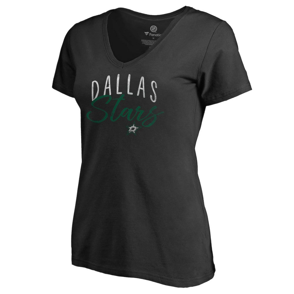 Dallas Stars Women's Graceful V-Neck T-Shirt - Black - NHL 3088738