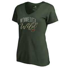 Minnesota Wild Women's Graceful V-Neck T-Shirt - Green - NHL 3088743