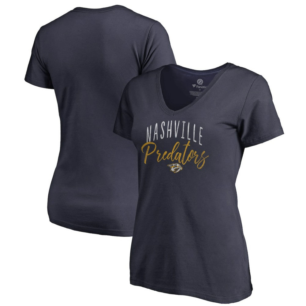 Nashville Predators Women's Graceful V-Neck T-Shirt - Navy - NHL 3088745