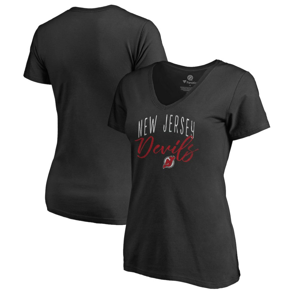 New Jersey Devils Women's Graceful V-Neck T-Shirt - Black - NHL 3088746