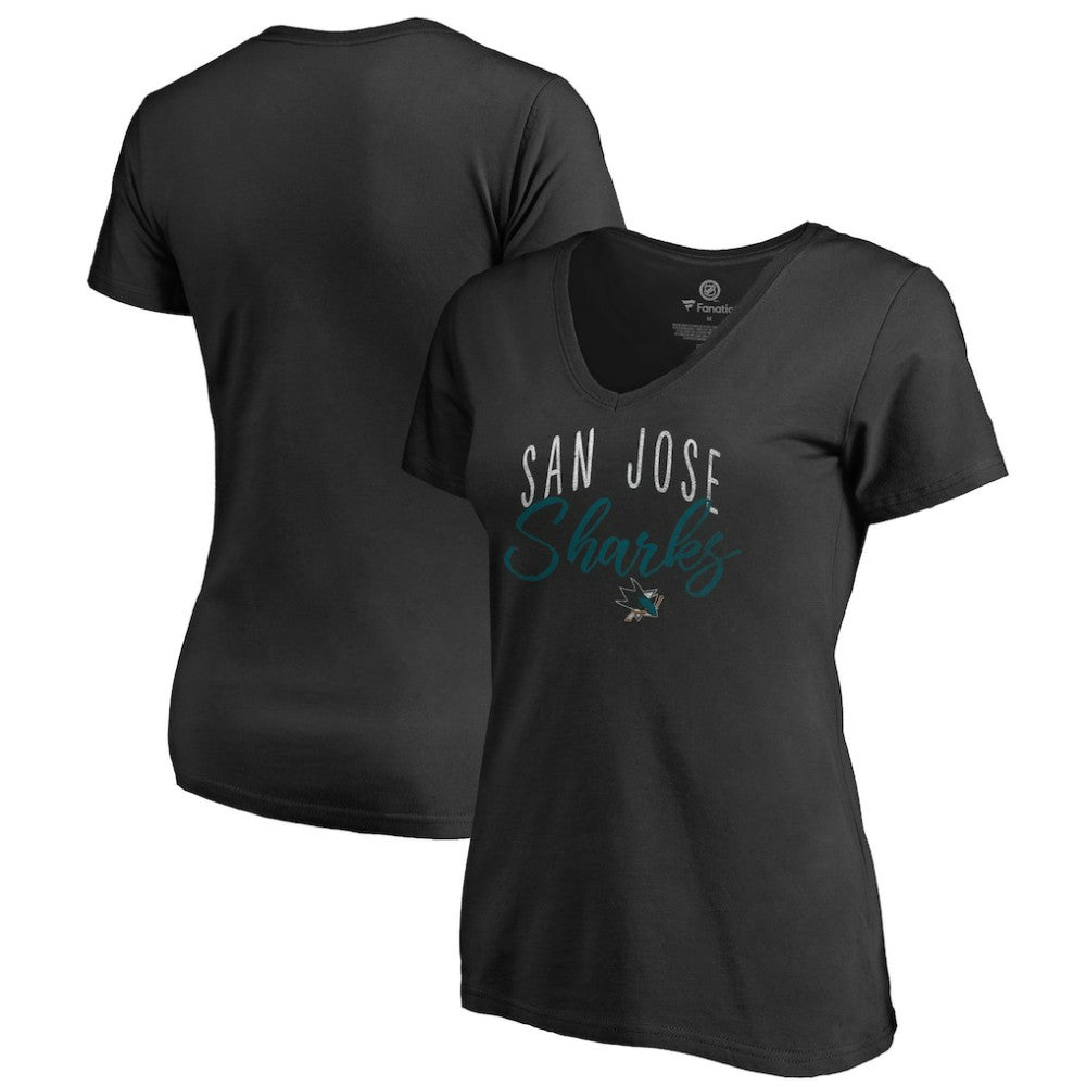 San Jose Sharks Women's Graceful V-Neck T-Shirt - Black - NHL 3088752