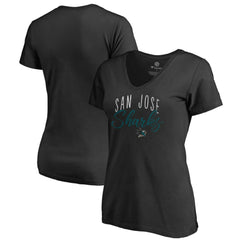 San Jose Sharks Women's Graceful V-Neck T-Shirt - Black - NHL 3088752