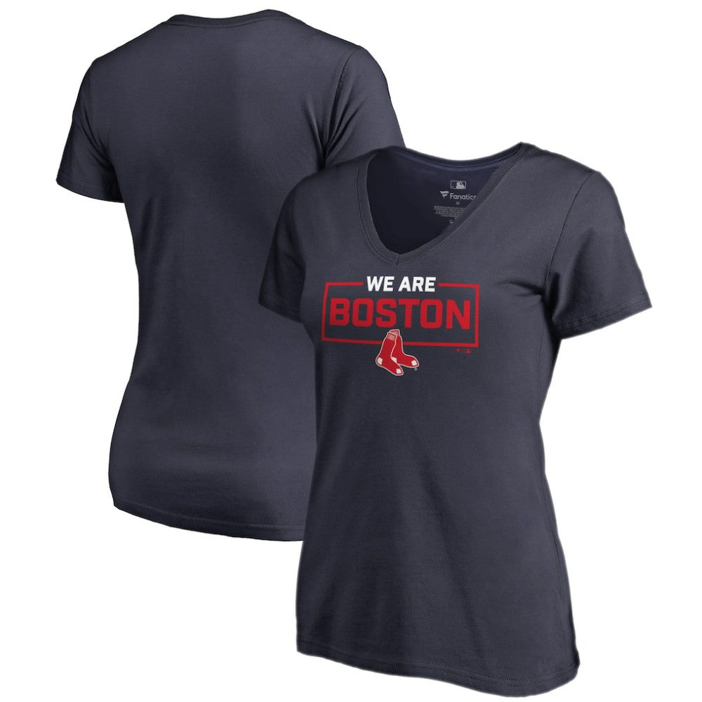 Boston Red Sox Women's We Are Icon V-Neck T-Shirt - Navy - MLB Online