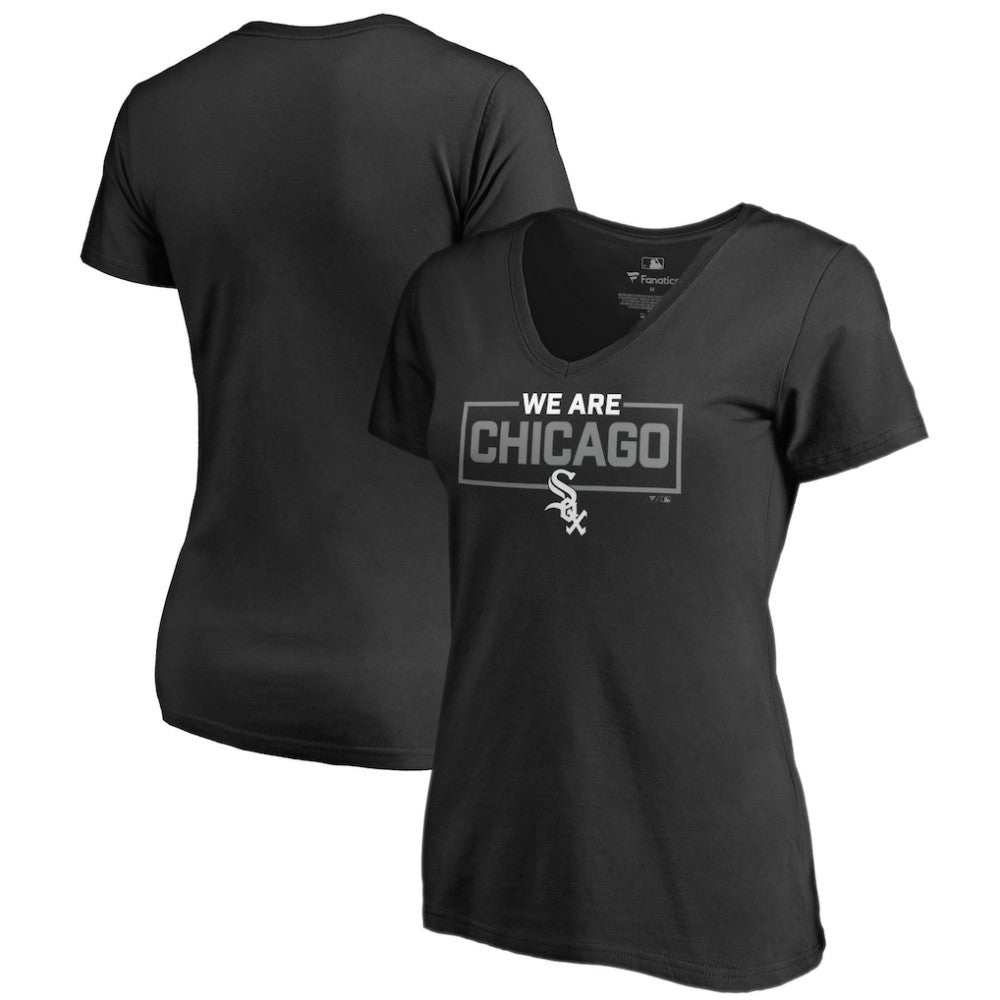 Chicago White Sox Women's We Are Icon V-Neck T-Shirt - Black - MLB Online