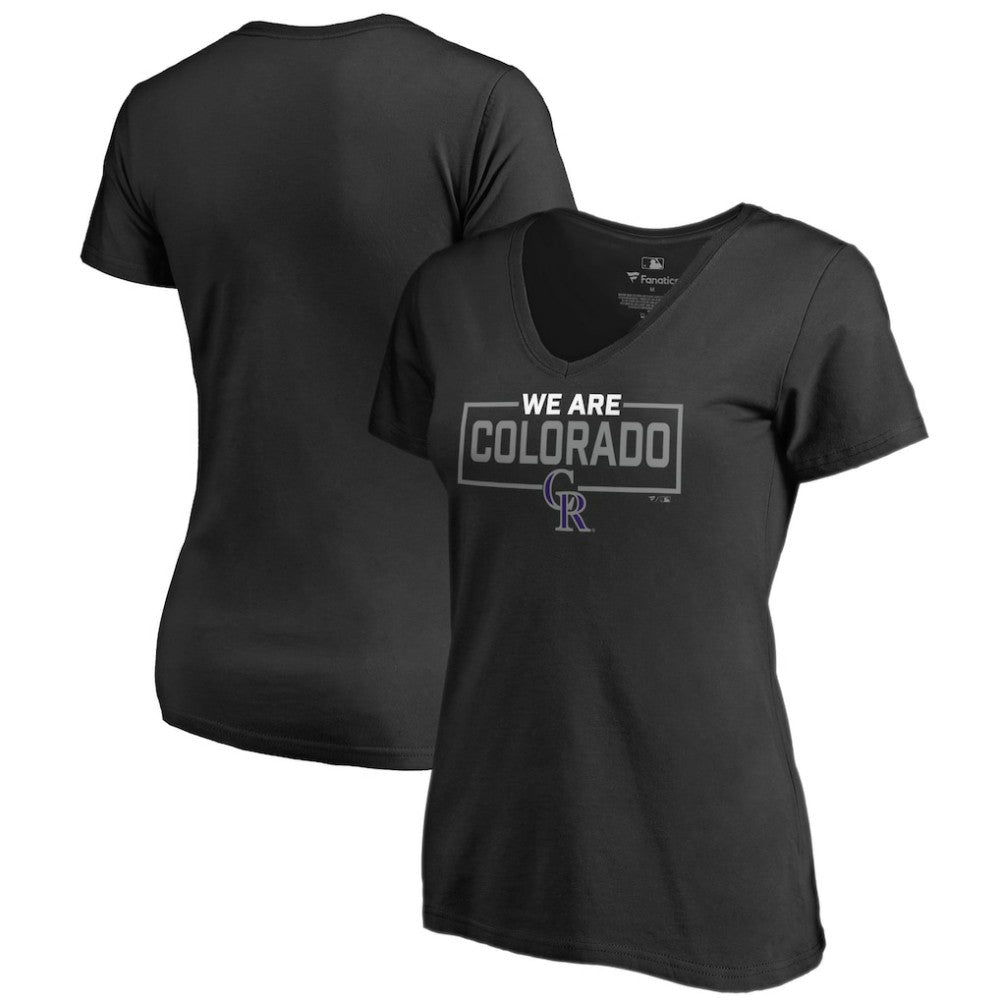 Colorado Rockies Women's We Are Icon V-Neck T-Shirt - Black - MLB Online