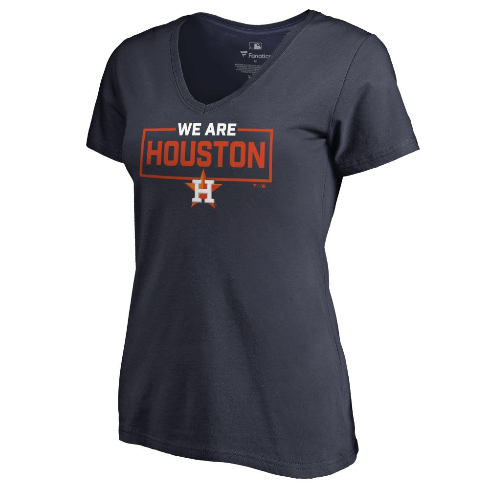 Houston Astros Women's We Are Icon V-Neck T-Shirt - Navy - MLB Discount