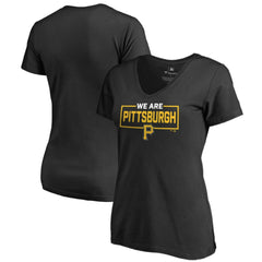 Pittsburgh Pirates Women's We Are Icon V-Neck T-Shirt - Black - MLB on Sale
