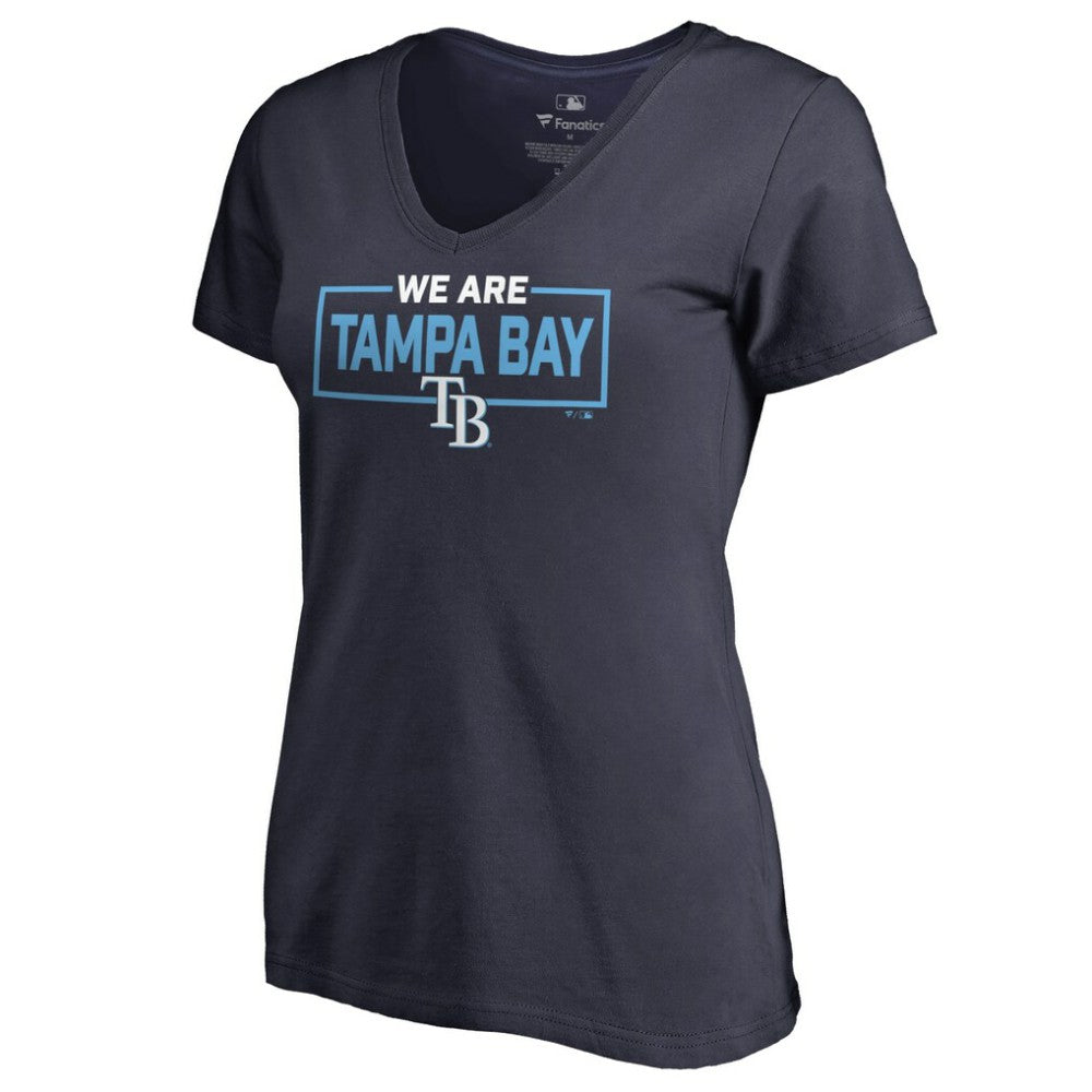 Tampa Bay Rays Women's We Are Icon V-Neck T-Shirt - Navy - MLB Lifestyle