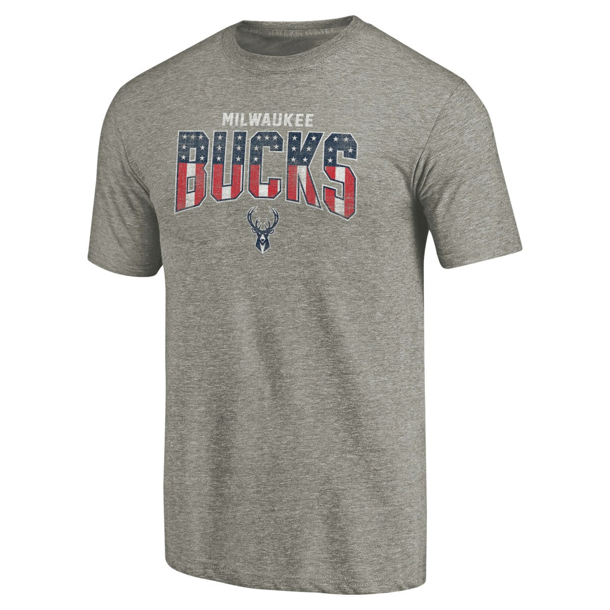 Milwaukee Bucks Freedom Tri-Blend T-Shirt Gray