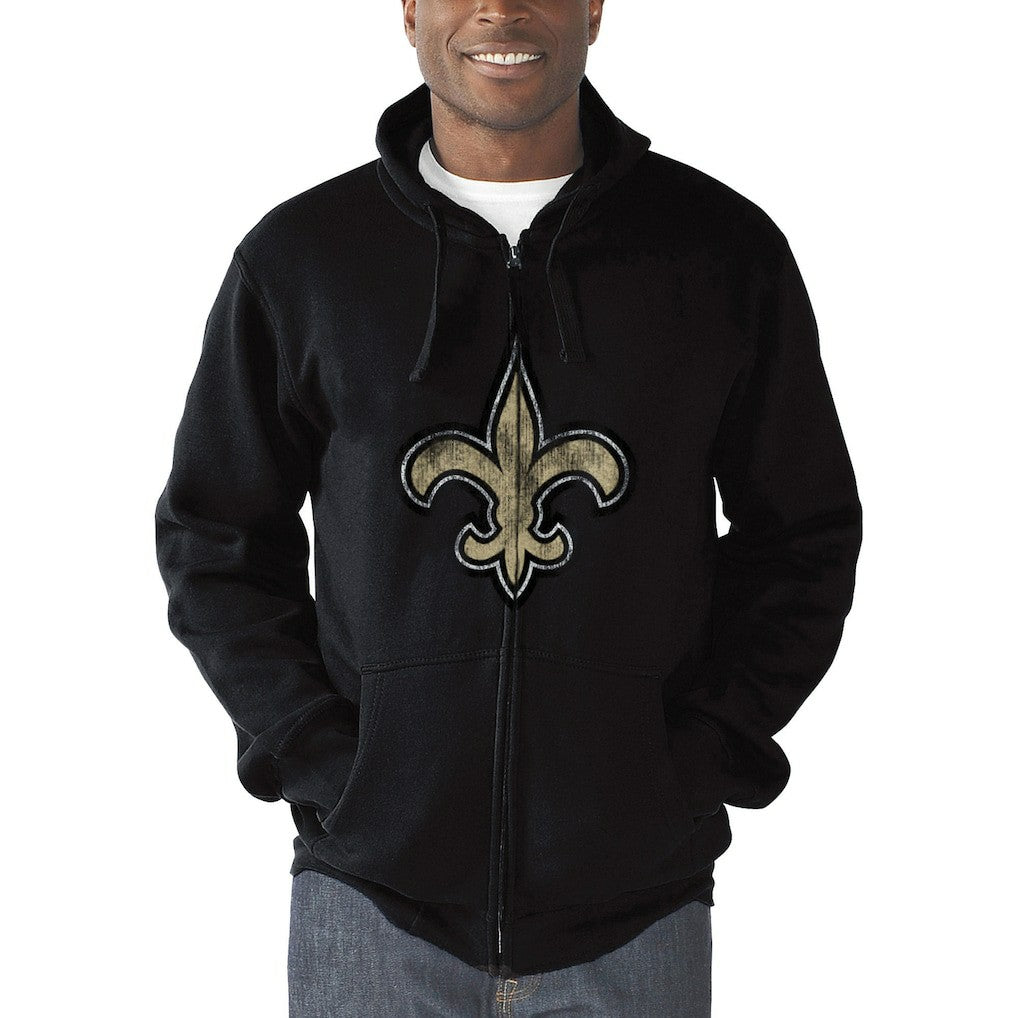 New Orleans Saints G-III Sports by Carl Banks Primary Logo Full-Zip Hoodie Black