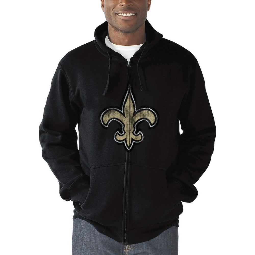 New Orleans Saints G-III Sports by Carl Banks Primary Logo Full-Zip Hoodie Black