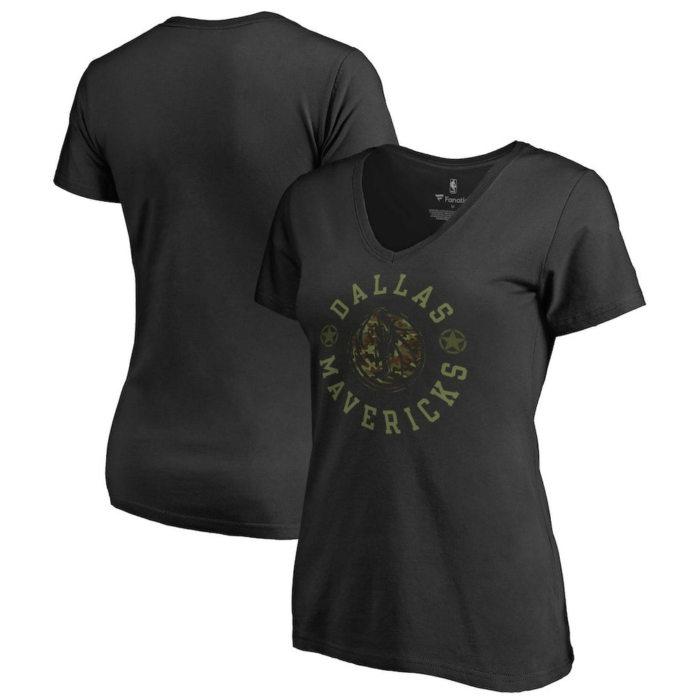 Dallas Mavericks Women's Liberty V-Neck T-Shirt Black